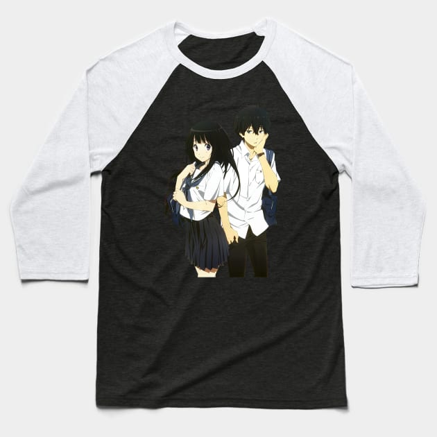 Hyouka Eru Chitanda Houtarou Oreki Baseball T-Shirt by RhysDawson